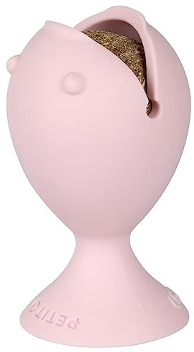 EBI Kleines Spielzeug Snack Puffi mit Ball Katzenminze, 9,5 x 5,5 x 5,5 cm, Rosa