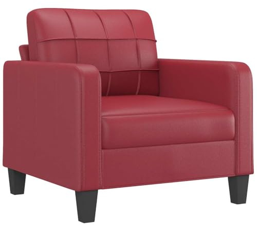 vidaXL Sessel Weinrot 60 cm Kunstleder