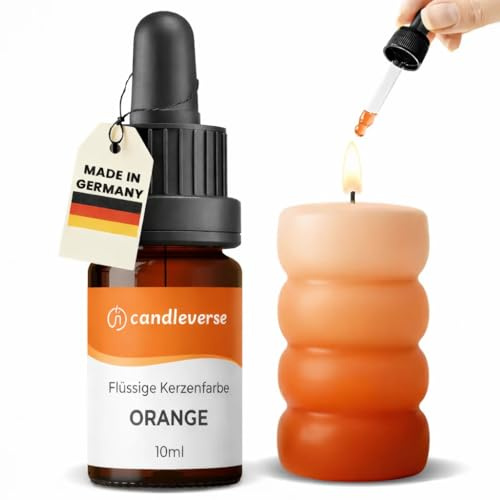 Candleverse Premium Flüssige Kerzenfarbe [Orange] | Hochkonzentrierte Farbe für DIY Kerzenherstellung | 10ml Flasche