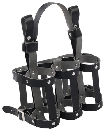 perfk Porte-Bouteille de bière en Cuir pour vélo, Porte-Bouteille d'eau, Accessoires de Motard, Porte-Boisson pour vélo en Plein air, Noir