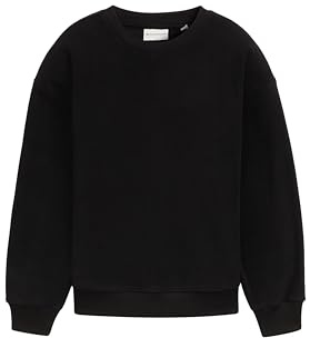 TOM TAILOR pojkar barn oversize fleece sweatshirt med broderi, 36423 – tung svart, 152