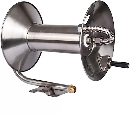 Hochleistungs-Schlauchtrommel zur Wandmontage, professioneller Schlauchaufroller aus Metall, Aufhänger für Gartenschlauchaufroller, Schlauchhalter für Garten, Auto oder Balkon, 3/4-Zoll-Schlauch