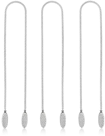 XUZOPIM 3 Stück Napkin Chain With Clips Stainless Steel Silver Bib Chain With Clips Napkin Chain With Clip For Adults, Seniors And Children