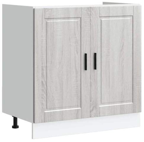 vidaXL Meuble Bas pour évier Porto Sonoma Gris Bois ingénierie
