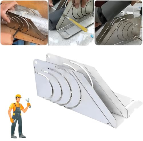 Professional Foam Pipe Cutter Tool,Satainless Steel Pipe Insulation Cutting Guide,Precision 45° Rubber Insulation Pipe Cutter,Adjustable Size Insulation Cutting Fixture for 60-90mm Pipes (1PCS)