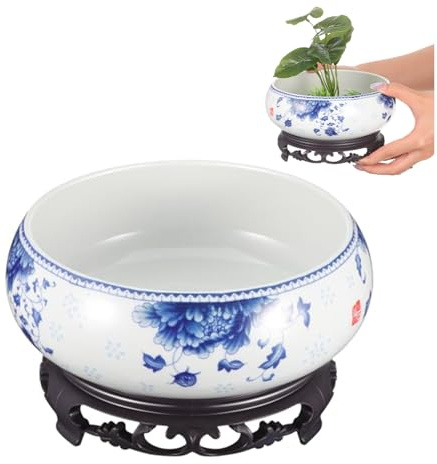 DOITOOL Lotus Bowl Pot de fleurs en forme de nénuphar pour planter dans l'eau à l'intérieur, pour la maison, le bureau, le jardin