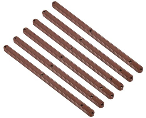 QUARKZMAN Guide Scorrevoli per Cassetti, 6pz 300mm - Guide Scorrevoli in Plastica Guide Montate Lati Scanalature per Cassetti Armadi Tavolini Notte Comodini(Marrone)