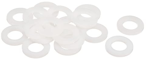 QUARKZMAN 20Pz Rondella Piatta in Nylon M16 16mm ID 30mm OD 3mm Spessore Guarnizioni Idrauliche Kit Piatte Guarnizione in Plastica Fissaggio Guarnizione Anello di Tenuta, Bianco