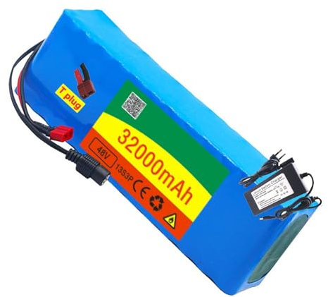 Batterie de vélo électrique 48V 32Ah Batterie au Lithium 13S3P Batterie Li-ION Rechargeable 48 Volts Batterie Ebike Scooter électrique XT60/T Plug T Plug,48V 32Ah