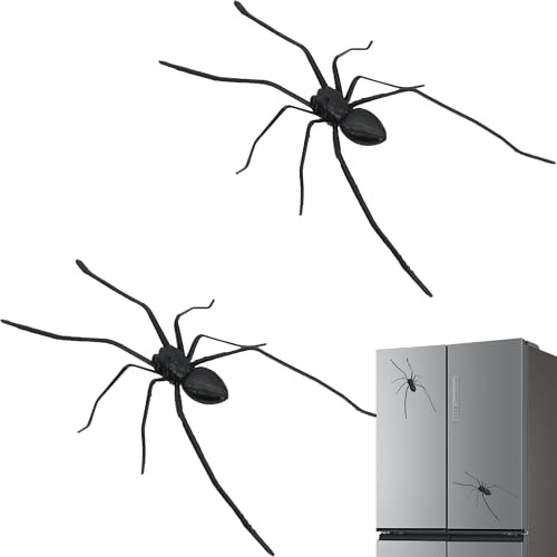 Gxdamxz Magnetic Spiders Realistic, Spinnen Deko für Metalloberflächen, Schwarz, 2 Stück