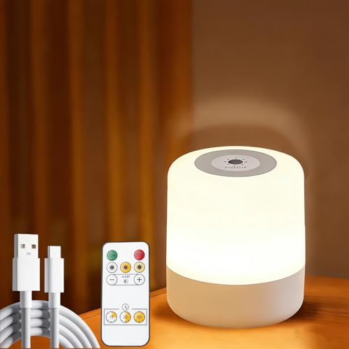 Awgssifum Night Light, Rechargeable LED Touch Bedside Lamp, Dimmable Touch Lamp, Small Cordless with 3 Colors Portable Table Lamp, Baby Nigth Light with Timer for Newborns, Nursing, Bedroom, Camping