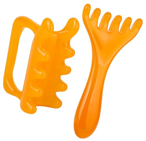 Fascia & Huvudmassage Verktygsset, Bärbar Myofascial Utlösning Massageapparat för Muskelnoder Celluliter Huvudmassager för Hårtillväxt Avkoppling Lymfdrainage (Gul)