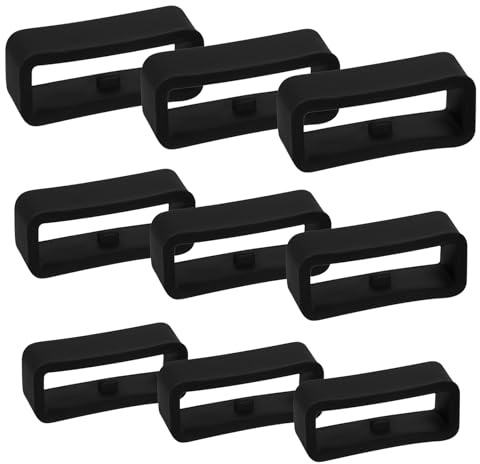 Mikovivi 9pcs Watch Band Keepers, 16/18/22mm Silicone Watch Strap Retainer Waterproof Holder Loop Replacement Parts Clasp Ring for Smart Sport Watchers (Black)