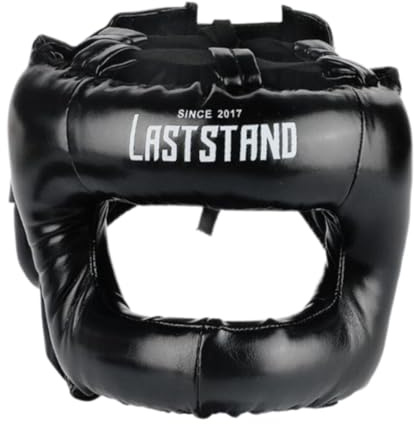 Pegciuho Box Kopfschutz, Kopfschutz, Gesichtsschutz, Verstellbar, Unisex Ausrüstung, Kopfschutz für Muay Thai, Schwarz