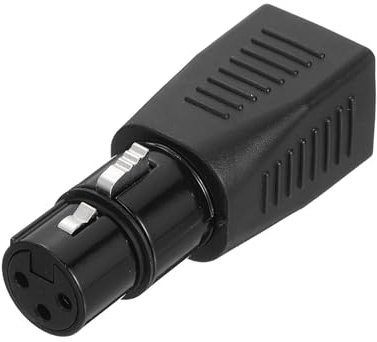 sourcing map 1 Pcs XLR 3pin to RJ45 Female Adapter XLR Female to RJ45 Network Connector Use Cat6 Ethernet for DMX-CON Controller Series, Black