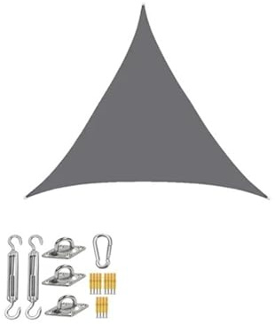 Parasol Triangulaire, Bougie étanche, Jardin Aquatique extérieur, Cour, fête, Parasol, Plage, Camping, Piscine Voile d'ombrage Triangle(Grey Set,3.0x3.0x3.0m)