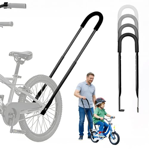 NAVESO Children Bike Training Handle, Bike Balance Push Bar, Bicycle Training Handle, Bike Accessories Kids, 4 Adjustable Height(27.5–35.inche)