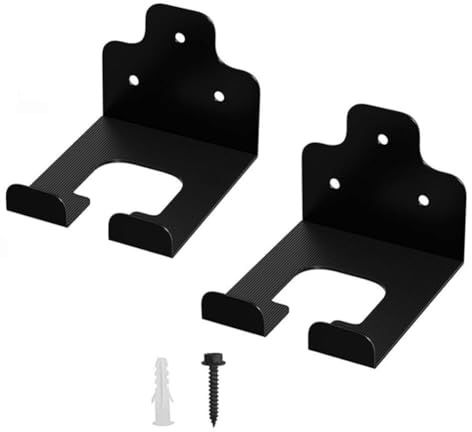 ARMYJY Porte-outils mural en acier inoxydable noir pour débroussailleuse, pelle, râteau, balai avec patins en caoutchouc