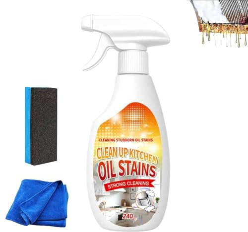Clean Up Kitchen Oil Stain, Nettoyant Multi-usages 2026 pour Taches de Graisse Tenace–Formule Douce à Action Rapide, Décomposition Écologique,Stain Remover pour Cuisines, Grill et Restaurants,240ml