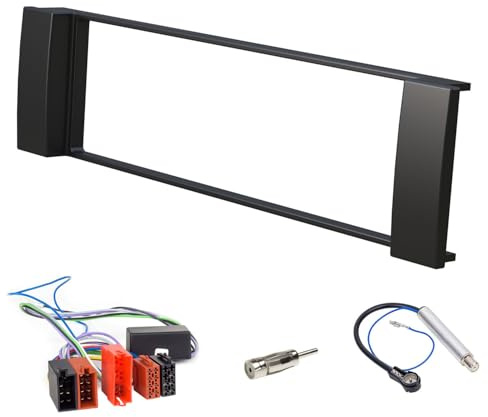 Audioproject A216 - Autoradio Einbau-Set für Audi A3 8L - A6 C5 4B - Radioblende Radioadapter 2 x Antennenadapter DIN ISO Einbaurahmen schwarz