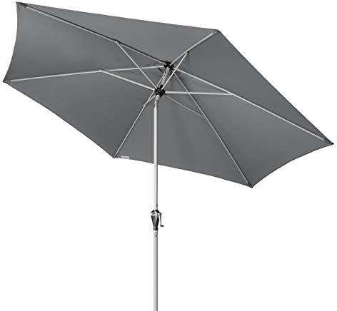 Doppler ACTIVE Auto Tilt 320 – Kurbel Sonnenschirm ideal für Terrasse und Garten – Knickbar – ca. 320 cm – Anthrazit