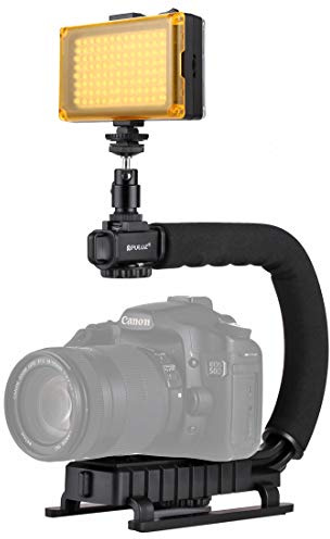 PULUZ Stabilisateur de support DV portable en forme de U + kit d'éclairage de studio LED avec tête de trépied pour tous les appareils photo reflex et caméras DV à domicile
