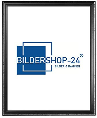 Bildershop-24 Bilderrahmen Posterformat Posterrahmen Barockrahmen Kalypso 60 X 80 cm Schwarz Silberglanz Antik
