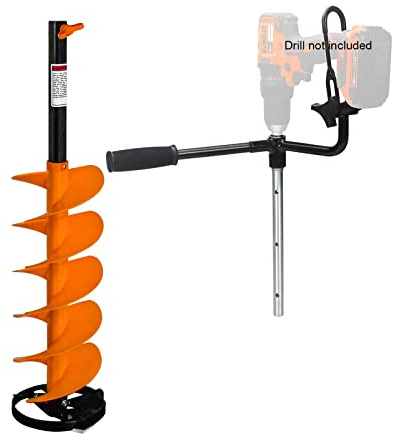 Nordic Legend E-Drill Nylon Ice Auger Combo and Universal Adapter with 14” Extension (6-in)