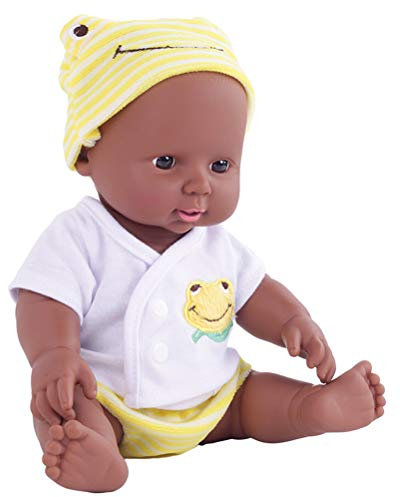 Stecto 30 cm Lifelike Reborn Afrikanische Puppen für Mädchen, schwarze Puppen, realistische Babypuppen, Spielzeug für Neugeborene, 30 cm, für Jungen und Mädchen