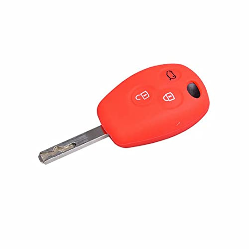 SHIFENG Silikon-Autoschlüssel-Hülle, kompatibel mit Smart 453 Fortwo Forfour Renault Megane 3 Fluence Zubehör (rot)