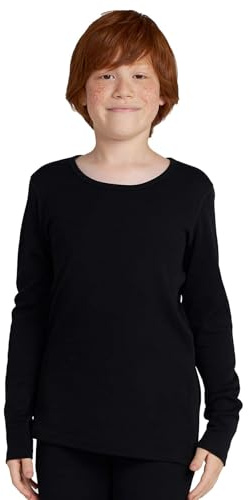 LAPASA Kinder 100% Merinowolle Thermounterhemd Unterhosen, Premium Merino Wolle Warme Thermounterwäsche Unisex 5-13 Jahre K13 Unterhemd, K14 Unterhosen