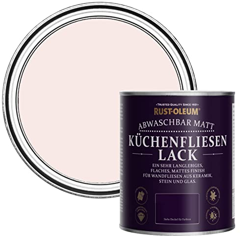 Rust-Oleum Wasserabweisender Küchenfliesenlack in mattem Finish -Porzellan Rosa 750ml