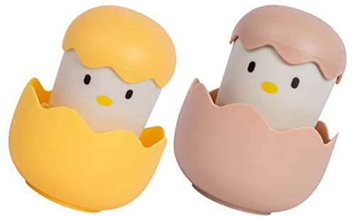 INNAL 2pcs Palm Selected Pots and UtensilsBrush Easter Chick Mini Dish Brush Kitchen Scrub Brush Durable Dish Scrubber Cleaning Brush with Holder for Cleaning Pots Pans Vegetables