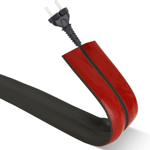 AKOLAFE 3M Kabelschutz Boden, Outdoor-Kabelabdeckung, schwarzer Gummidraht-Schutz, wasserdicht, tiersichere Drahtabdeckungen mit 3 Kabelkanälen für Garagen, Büros, Einzelhandel, Fitnessstudios,