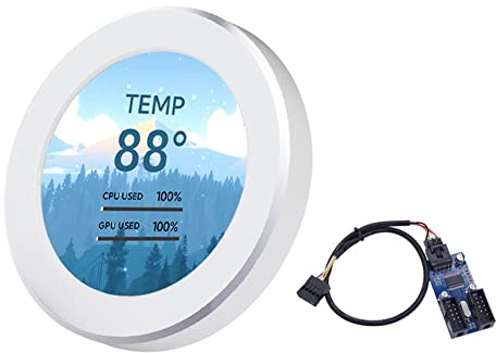 Louttary 2.1 inch IPS Secondary Screen 480X480 USB Water-Cooled Round LCD Display CPU GPU RAM HDD Monitoring White