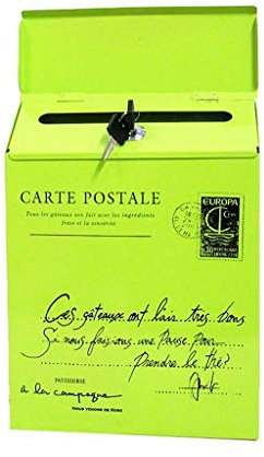 Wall Mounted Lockable Security Letterboxes American Retro Iron Art Post Box 2 Keys Multi-color Optional for outside wall wedding (Color : Green Size : B)