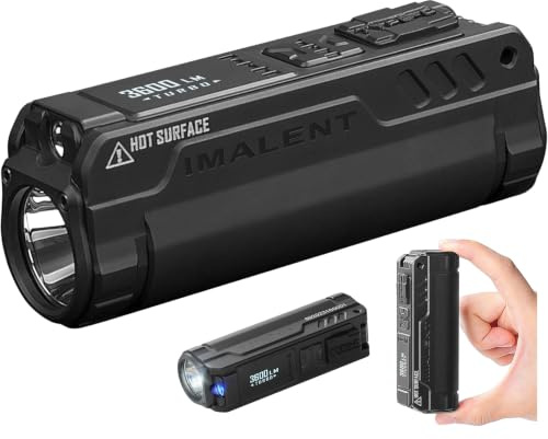 IMALENT BL50 Type-C Rechargeable EDC Torch with 365nm UV LED, uses CREE XHP50.3 HI LED with 3600lumens Bright Light, OLED Display for Outdoor and Police (BL50-Black)