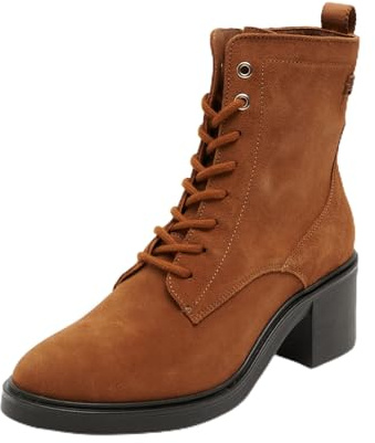 Tommy Hilfiger Donna Stivali Suede Mid Heel Laceup con Tacco