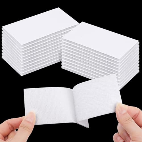 Klettband Selbstklebend 20 Stück, 5cm x 10cm Weiß Klettverschluss Selbstklebend, Klett Klebeband Extra Stark, Doppelseitiges Klettband für Befestigung, Organisation und Aufbewahrung von Werkzeugen