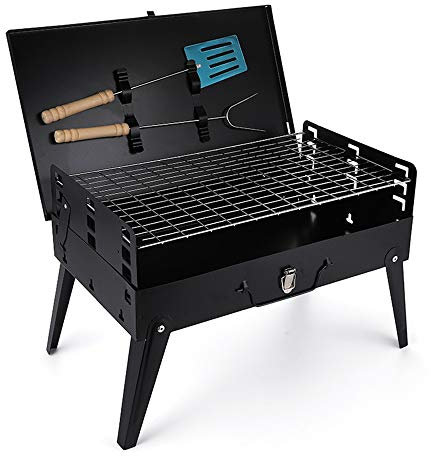 Barbecue portable de pique-nique en plein air/grill de type valise/barbecue à charbon de bois pliable/barbecue de bureau pour barbecue en plein air/petit gril
