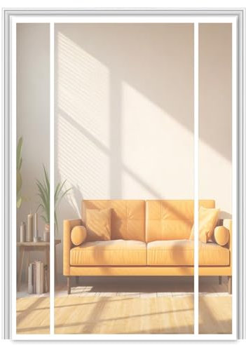 Fly Screen, Insect Protection, 290x260cm Window Roller Blind, Insect Protection Roller Blind, no Drilling Required, Easy to Install with Adhesive, White