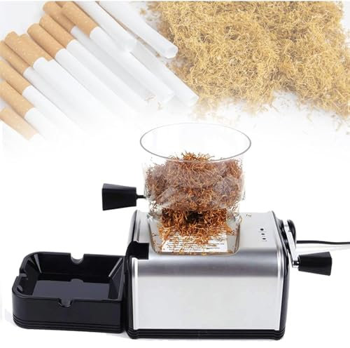 NGARY Machine De Remplissage Automatique De Cigarettes, Fabricant De Rouleaux D'injecteur De Tabac Bricolage avec Lumière LED pour Indiquer Et Plateau Amovible, pour Tube De 8 Mm De Diamètre