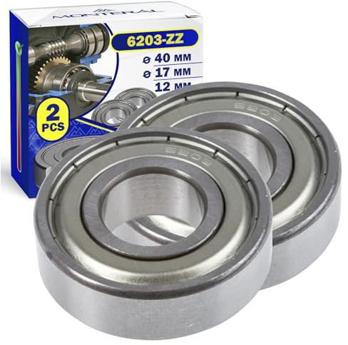 2 Stück Kugellager 17x40x12 mm 6203ZZ für Motor - MONTERAL