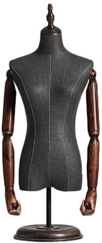schaufensterpuppe Halbkörper-Mannequin-Torso, tragbare, verstellbare Körperhaltung, weibliche Schaufensterpuppe, Schneiderpuppe mit stabilem Ständer, for die Größen S und M, einfach zu montieren(S)