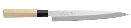 HENDI Coltello Yanagiba, coltello giapponese per Sashimi e Sushi, coltello da cucina per sfilettare pesci di piccole e medie dimensioni, lama: 270mm, lunghezza totale: 405mm, acciaio inox