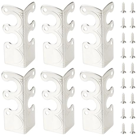 LT Easiyl 12 Stück Eckenschutz aus Metall für Fußleisten mit Schrauben für Möbel Wohnzimmer Büro Und Schmuck Geschenkboxen Verpackung 4,8 X 2,9 X 2,1 Cm Weißnickel