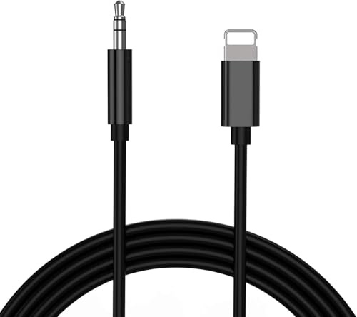 Cavo AUX per iPhone da 3,5 mm compatibile con iPhone 14/14 Pro/14Pro Max/13/13 Pro/12/12 Pro/11 Pro/11/Xs/XR/X/8/7, per autoradio/cuffie/altoparlanti, supporta tutti i sistemi iOS, nero (1 m)