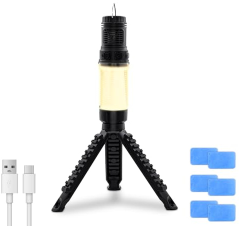 Lampe de camping avec répulsif anti-moustiques, batterie rechargeable de 4800 mAh, lampe de tente de camping avec support, lanterne d'extérieur portable pour camping, randonnée, fêtes de jardin
