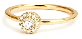 Wycian Modeschmuck Ringe Damen Infinity Ring mit Stein Gold 14 Karat Gelbgold Au585 3X3mm Runde Form Moissanit Größe 57 (18.1) Vorsteckring für Schwester