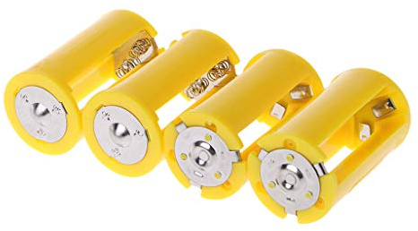 NVOQILIN Batterie-Adapter, Konvertergröße für 3 AA-Batterien auf A D, Adapter für Gehäuse, Konverter, Schalter, Zubehör, Konvertergehäuse, 4 Stück